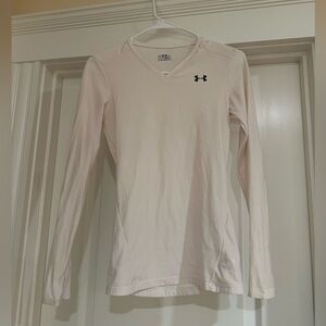 Under Armour White V-Neck Long Sleeve